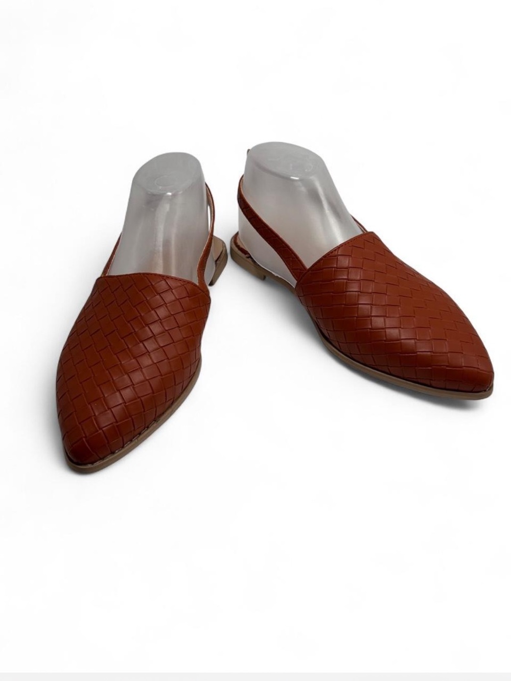 Susan Smith Erica Women's Slingback Pointed Toe Flats. Woven leather slip-ons. - Picture 1 of 8
